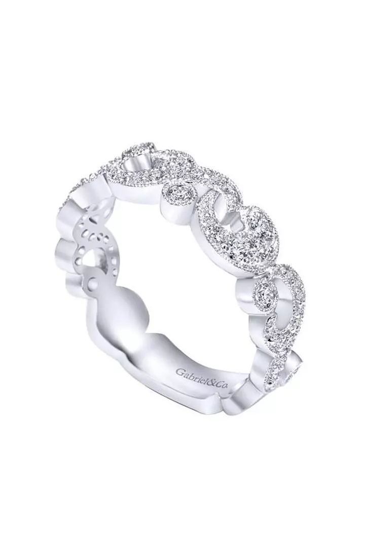silver pave diamond ring for women on rent