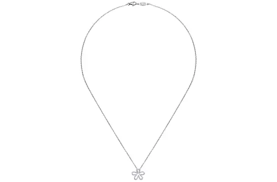 borrow diamond flower pendant for women