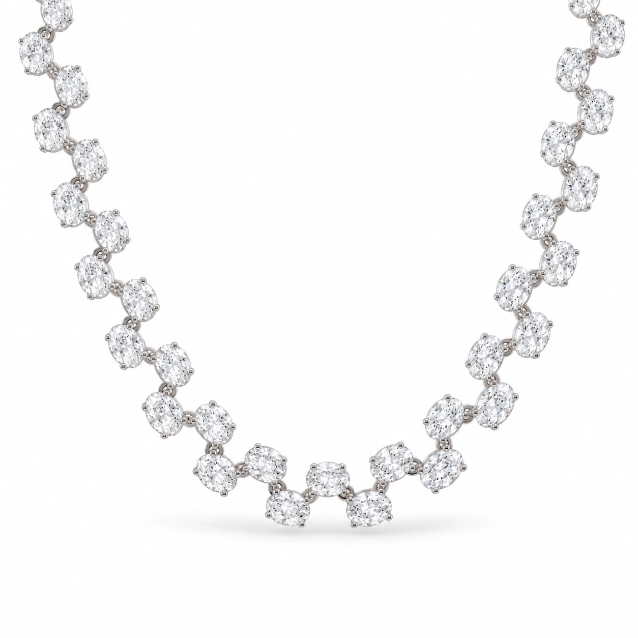 Veronica Oval Cut Eco Diamonds Tennis Necklace
