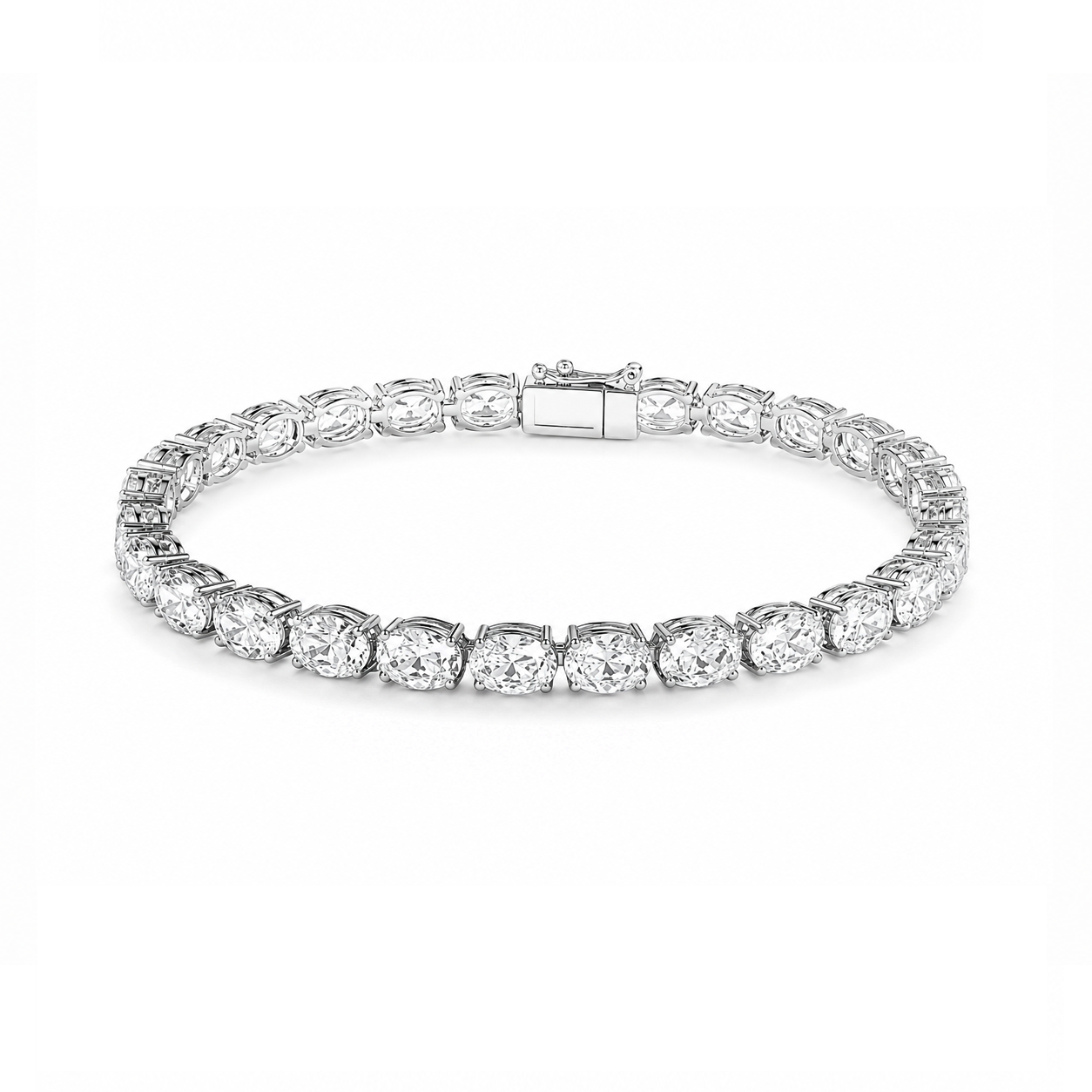 East West Oval Eco Diamonds Tennis Bracelet