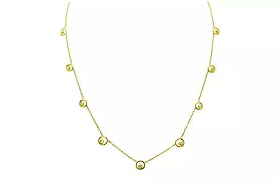 Karma Chain Necklace with Ripples of Diamonds