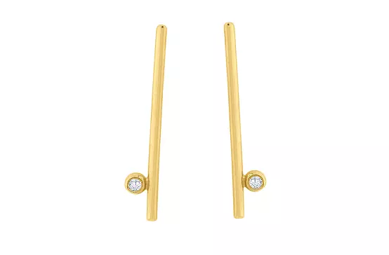 Dot and Line Gold Earrings