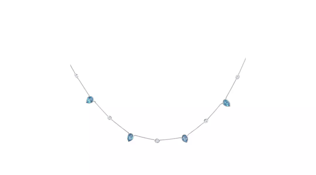 Something Blue, Something Diamond Necklace