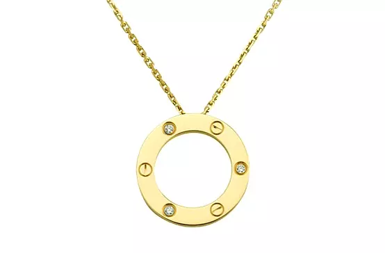 Cartier Circle Love Necklace with Diamonds