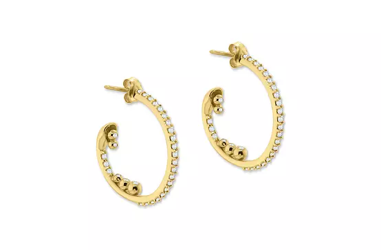 Abundance Circle Diamond Hoop Earrings