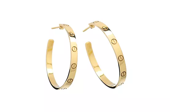 Eco Diamonds Large Slim Hoop Earrings