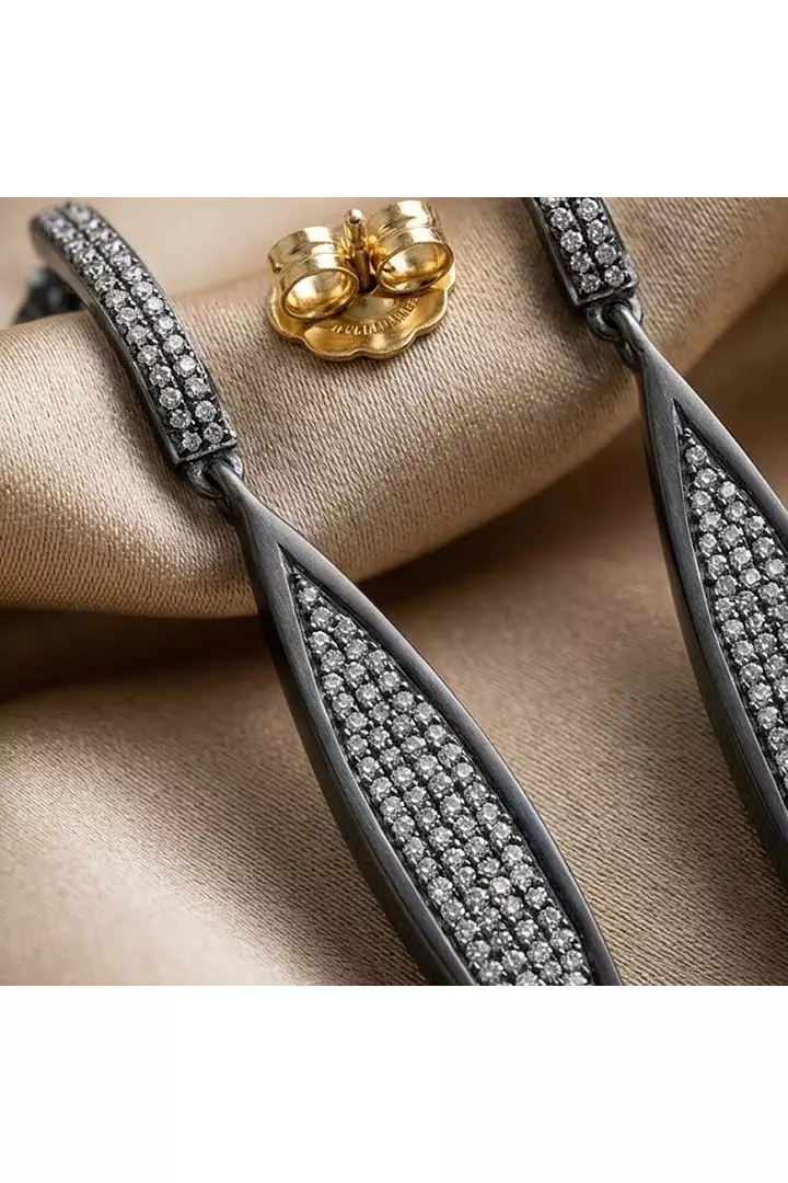 Raw Natural Diamonds Drop Earrings