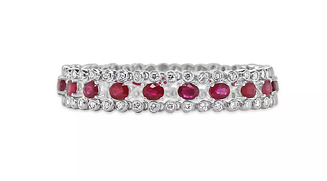 Rubies and Diamonds Platinum Bracelet