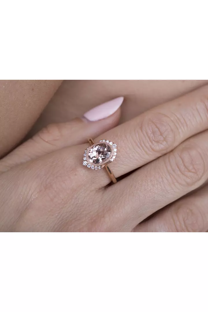 Doves by Doron Paloma Morganite and Diamonds Ring