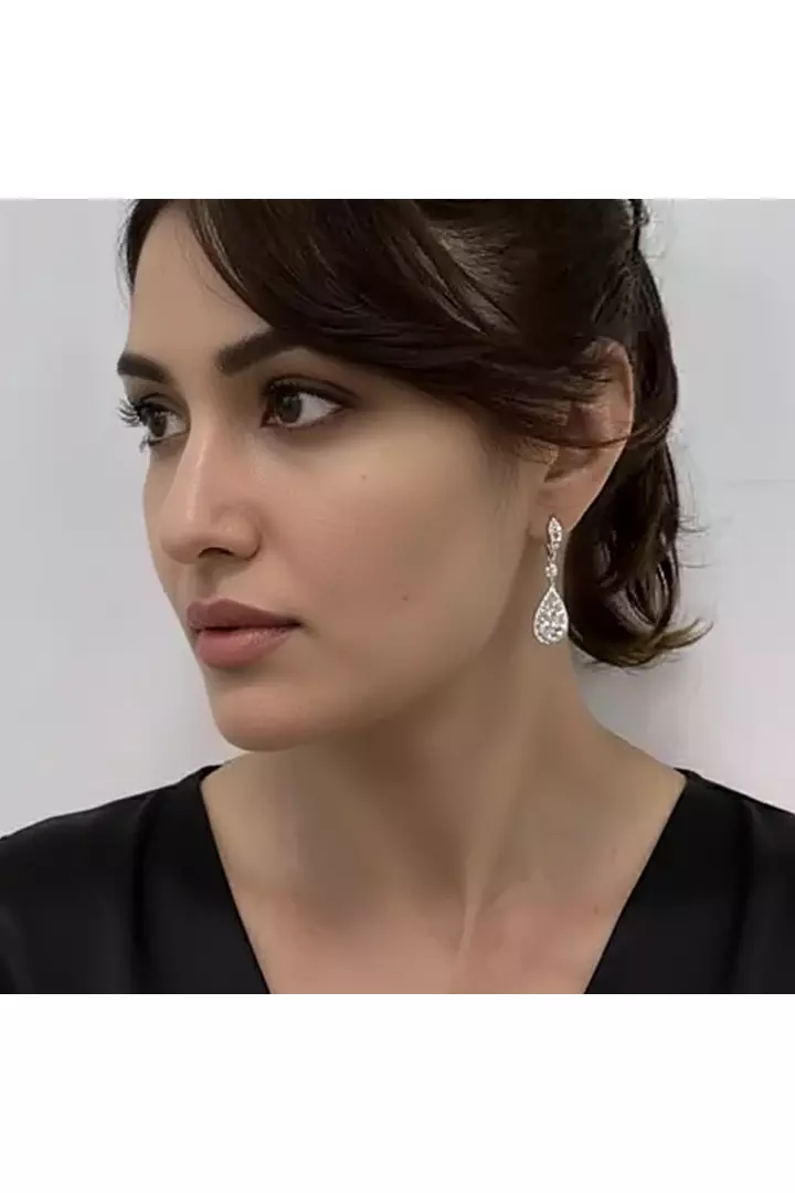 Stacked Teardrop Diamond Earrings