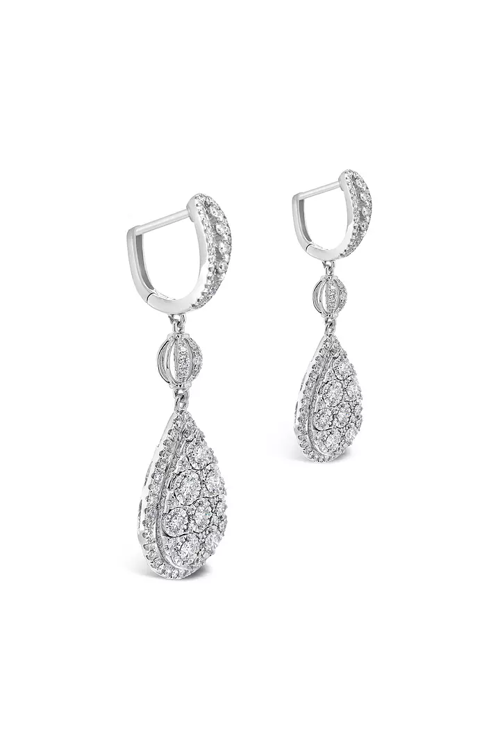 Stacked Teardrop Diamond Earrings