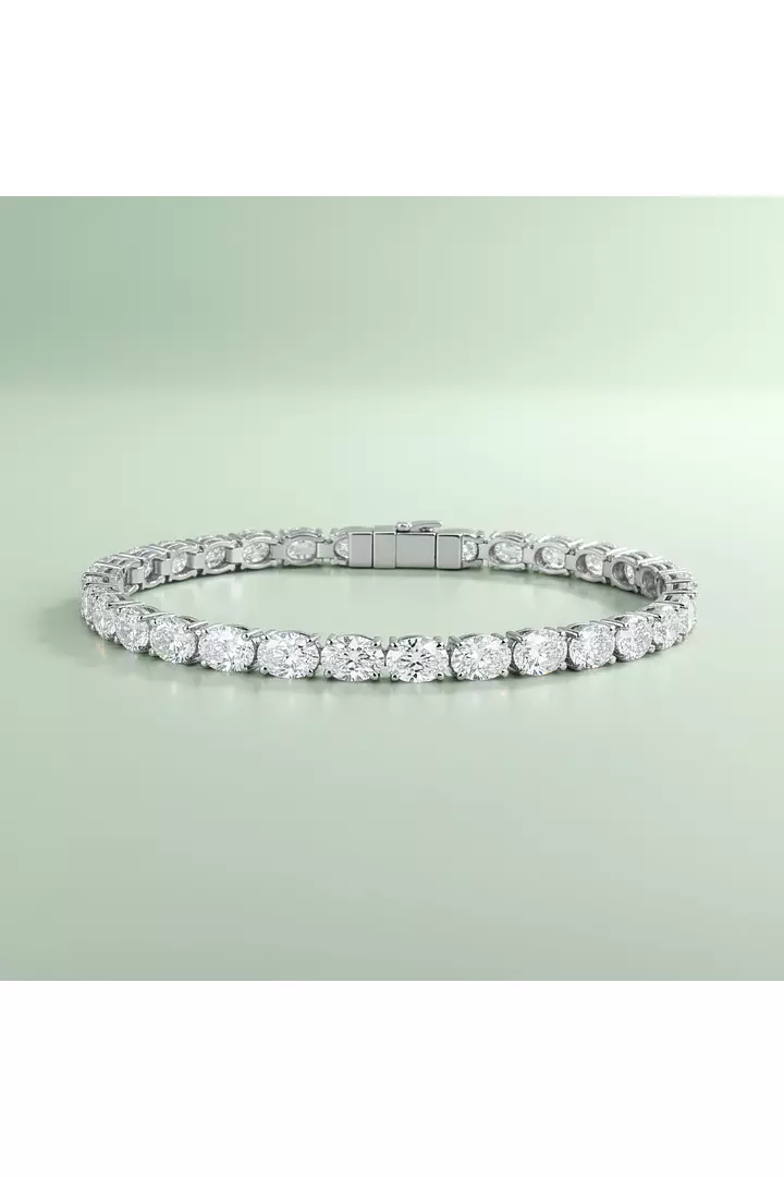 East West Oval Eco Diamonds Tennis Bracelet