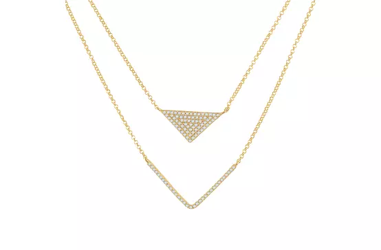 Double Chevron Diamond Necklace