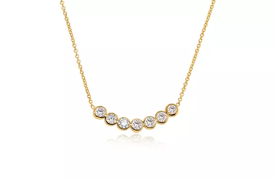 Chevron Smiles Diamond Bezel Necklace