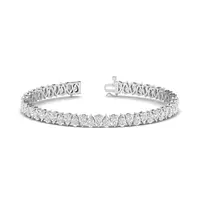 Double Row Pear Shaped Diamond Tennis Bracelet