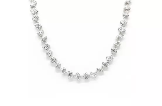 Multi Shape Diamonds Tennis Necklace