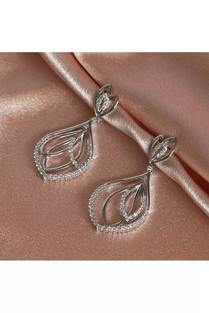 Interlace Natural Diamond Drop Earrings