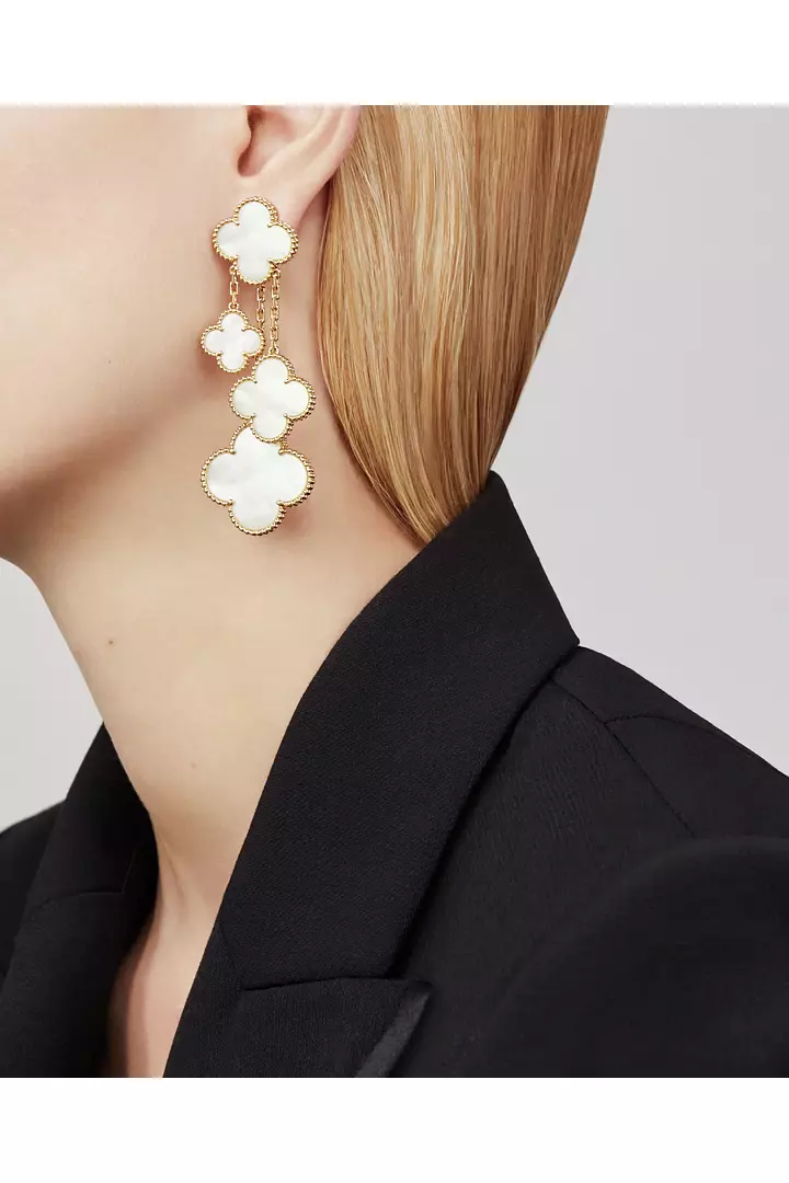 Van Cleef & Arpels Mother of Pearl Alhambra Drop Earrings