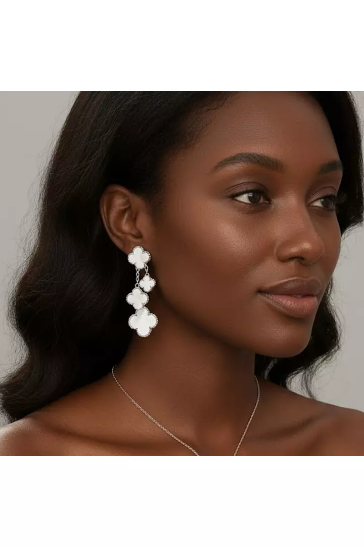 Van Cleef & Arpels Mother of Pearl Alhambra Drop Earrings