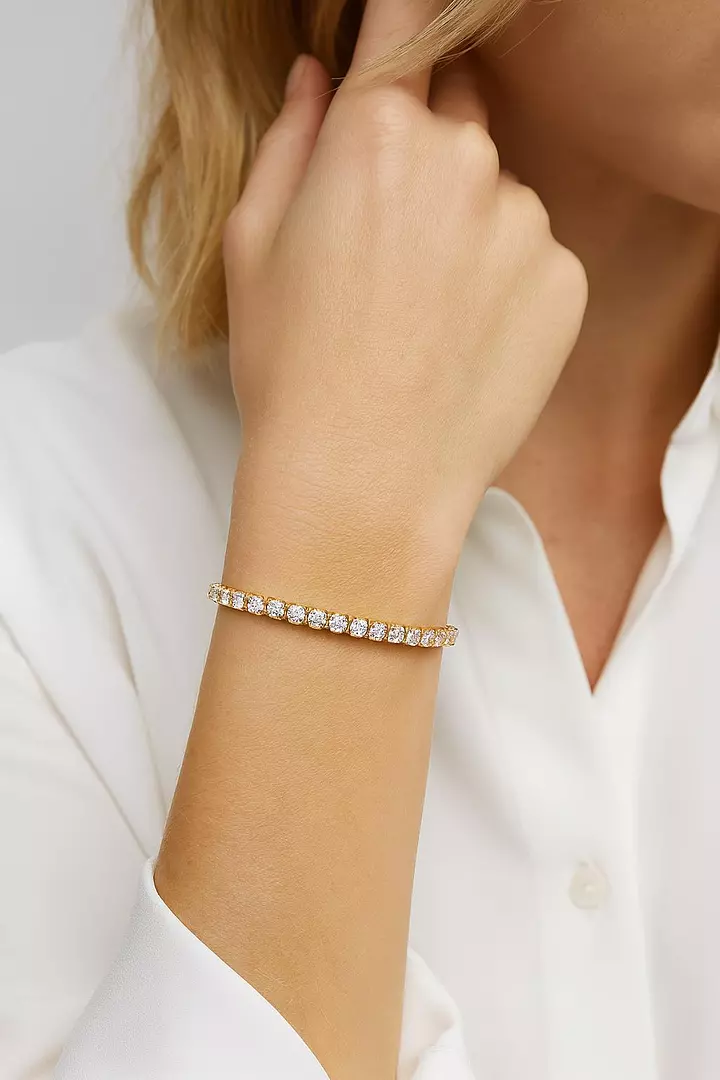 Venus Classic Eco Diamonds Tennis Bracelet Yellow Gold