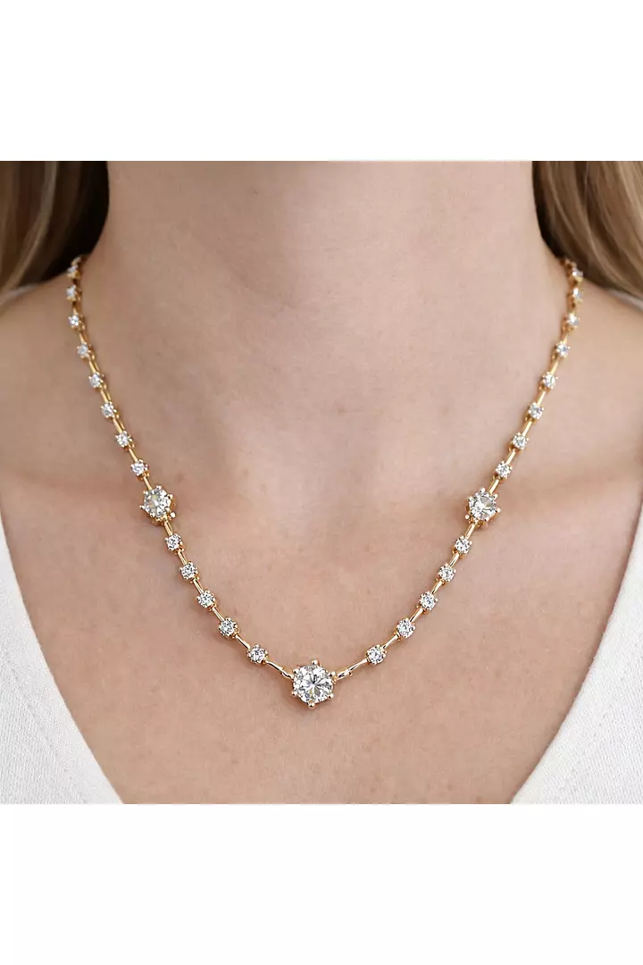 Aria Alternating Eco Diamonds Fancy Tennis Necklace