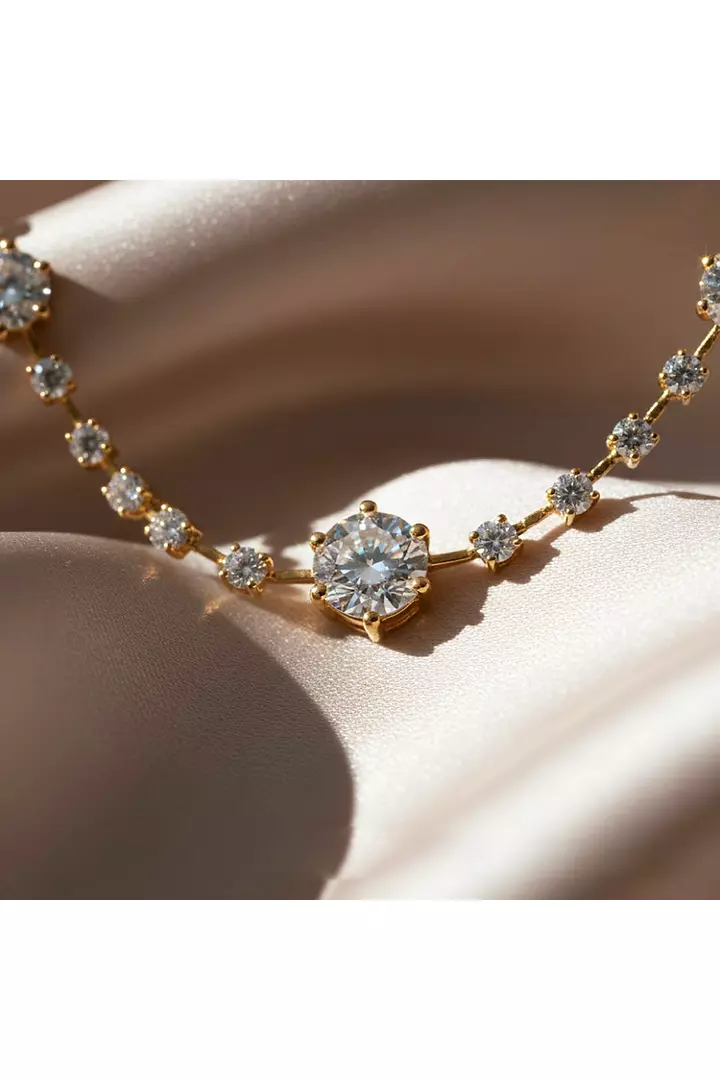 Aria Alternating Eco Diamonds Fancy Tennis Necklace