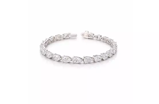 Luminous Grace Pear Eco Diamond Tennis Bracelet