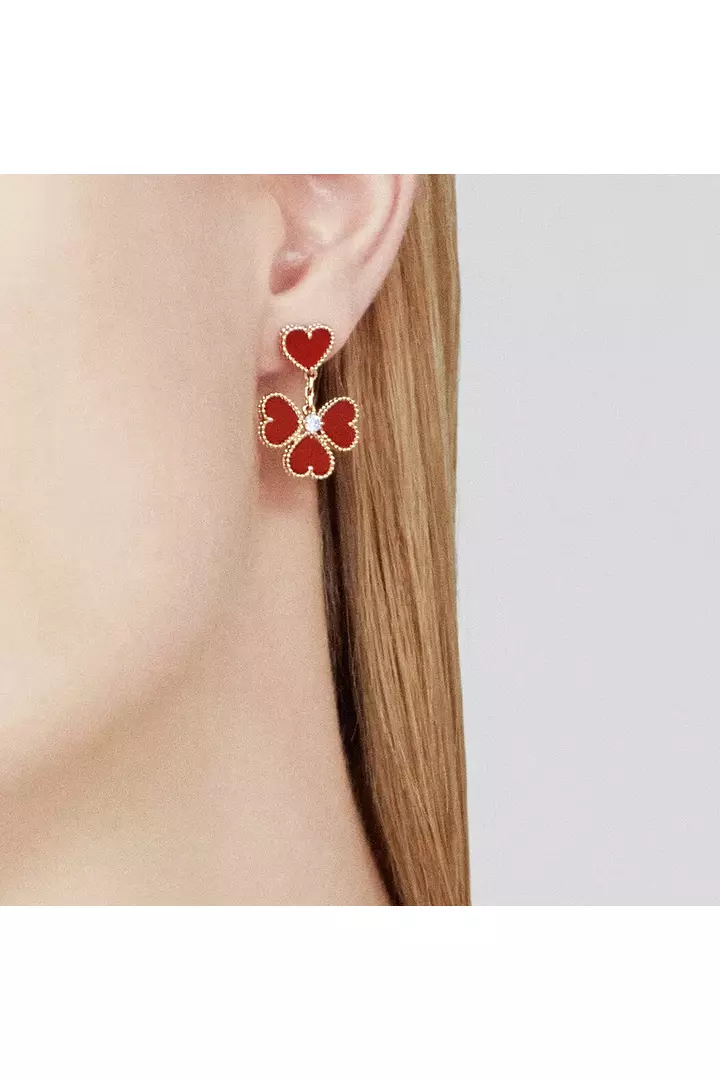 Van Cleef Sweet Alhambra Effeuillage Drop Earrings