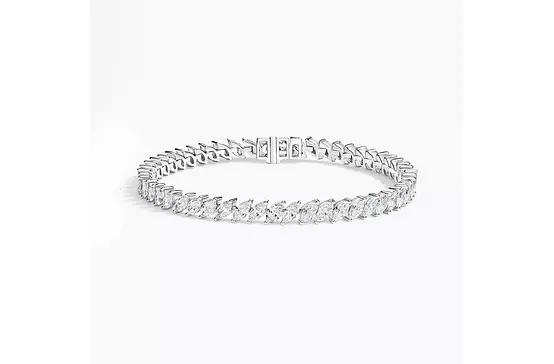 Sideways marquise eco diamonds tennis bracelet