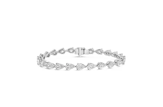 East West Pear Shaped Eco Diamonds Tennis Bracelet