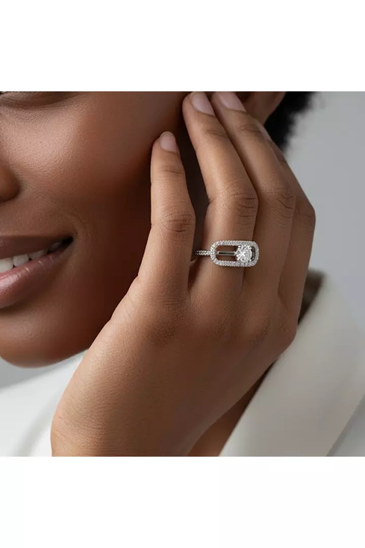 Paperclip Eco Diamonds Fashion Ring