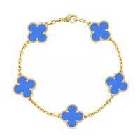 Van Cleef & Arpel Blue Agate Alhambra Bracelet