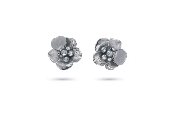 Silver Fireworks Diamonds Drop Earrings