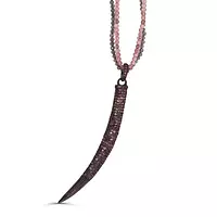 Italian Horn Rose Cut Tourmalines Choker Necklace