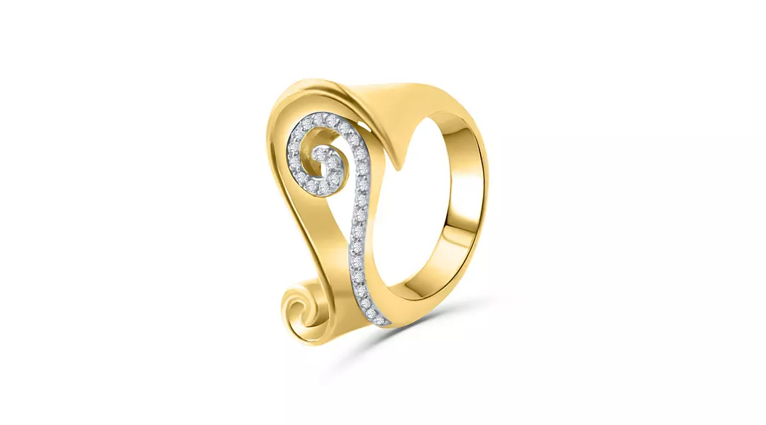 Diamond Violin Cocktail Ring