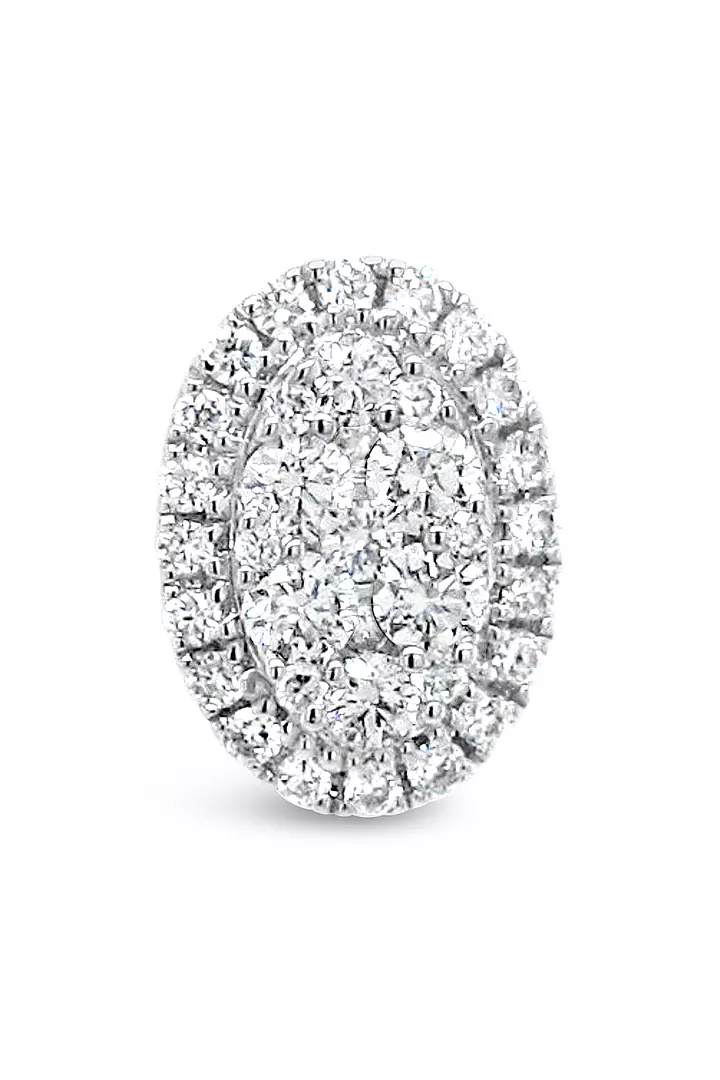 Oval Pave Diamond Earrings