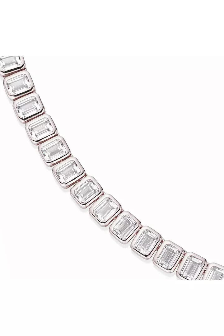 Kensington Emerald Shaped Bezel Eco Diamonds Tennis Necklace