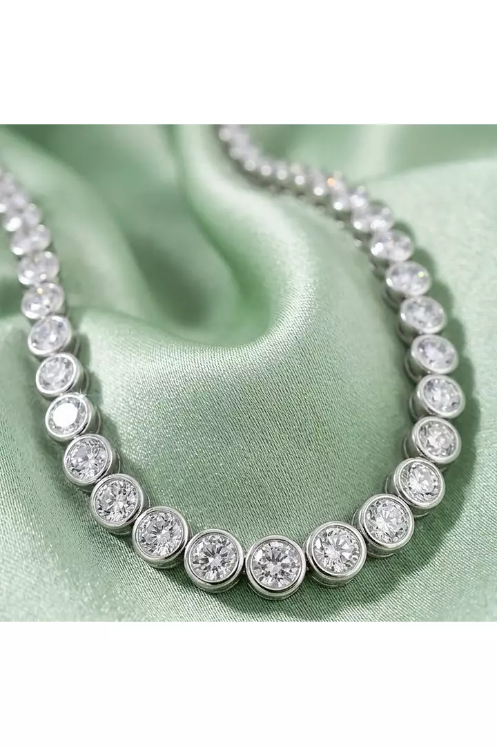 Vella Bezel Set Round Diamonds Tennis Necklace