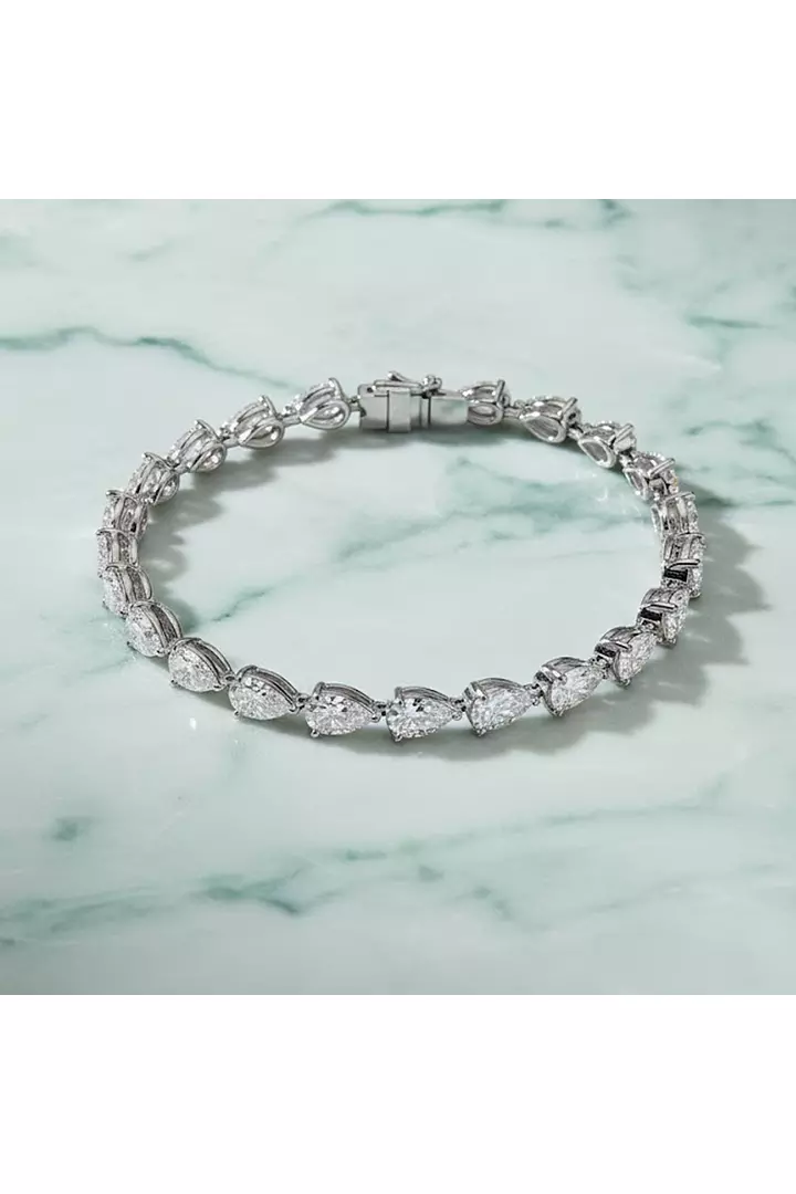 East West Pear Shaped Eco Diamonds Tennis Bracelet