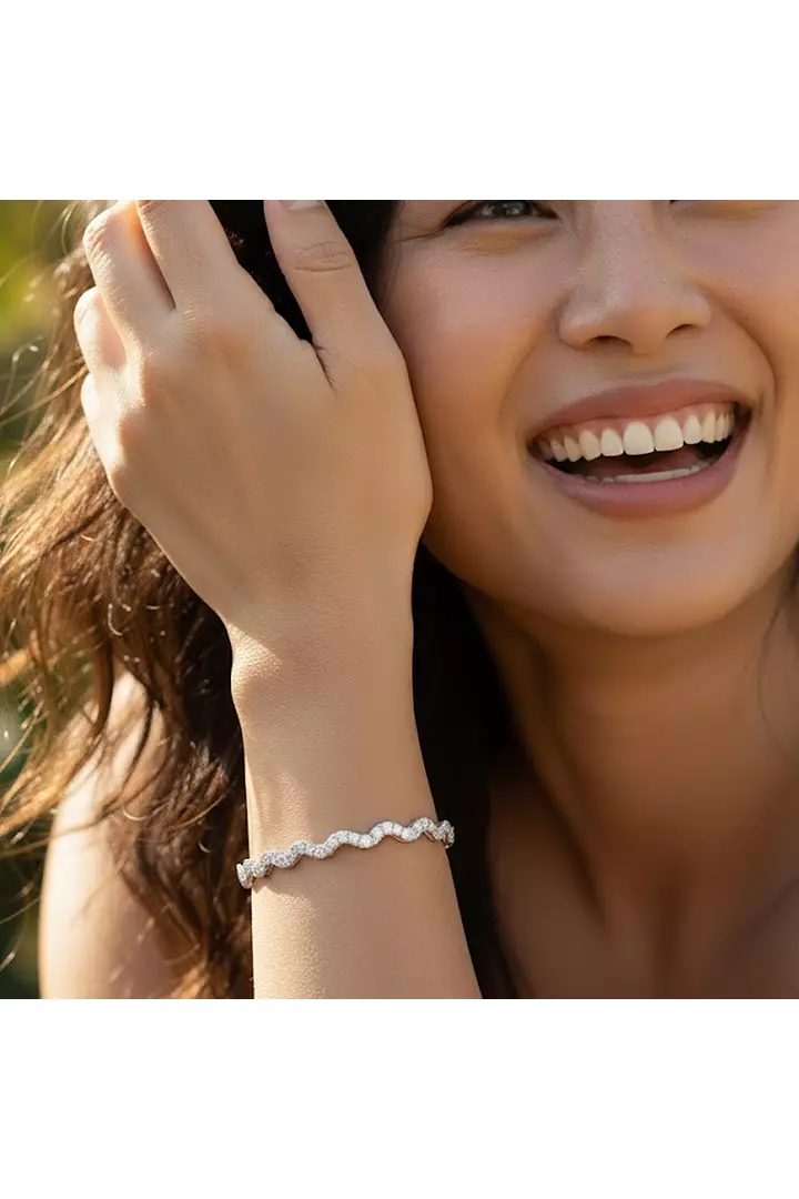Waves Eco Diamond Tennis Bracelet