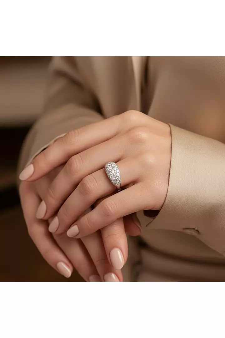 Pave Eco Diamonds Pave Dome Cocktail Ring