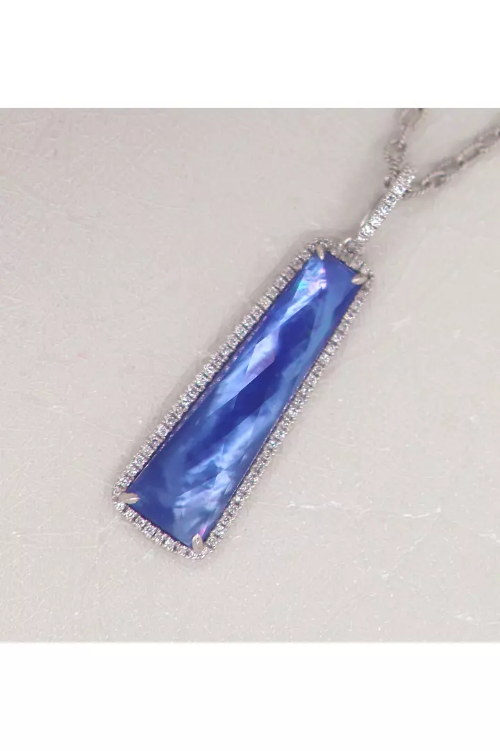 Doves Moonlit Lapis Pendant with Diamonds