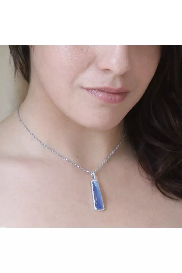 Doves Moonlit Lapis Pendant with Diamonds