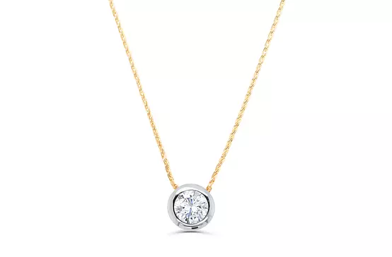Bezel Set Petite Diamond Pendant