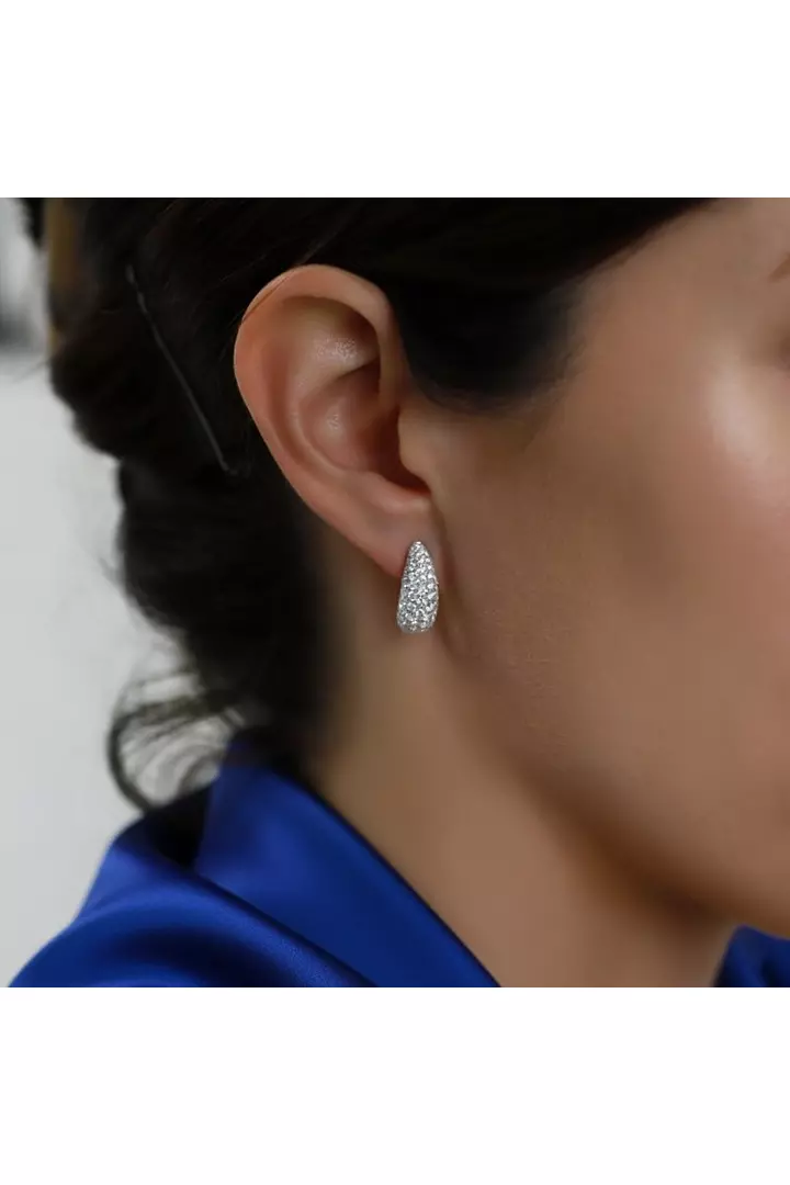 Monaco Dome Pave Eco Diamond Puff Earrings