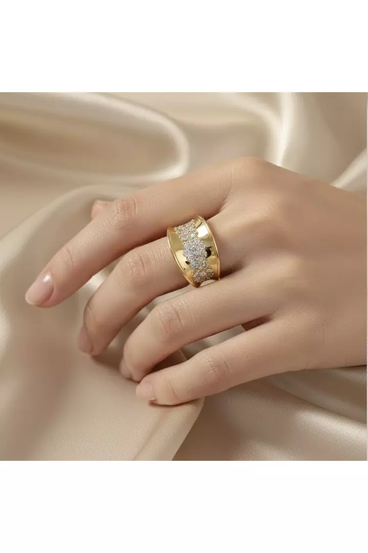 Vivienne Concave Eco Diamonds Cocktail Ring