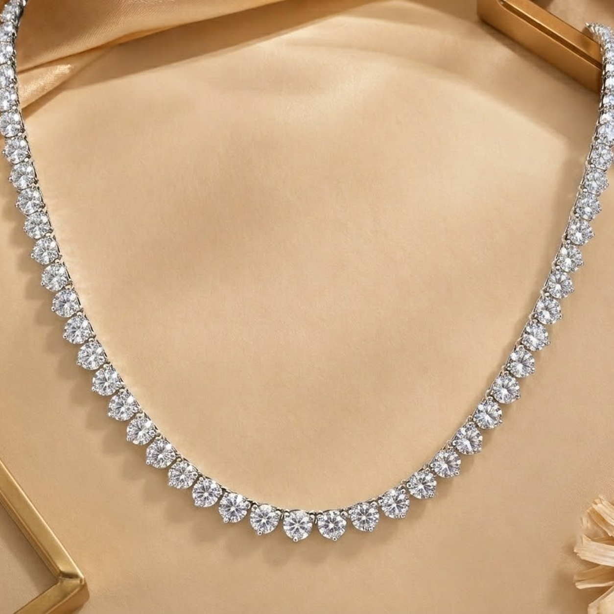 Round Eco Diamonds Tennis Necklace 19 carats