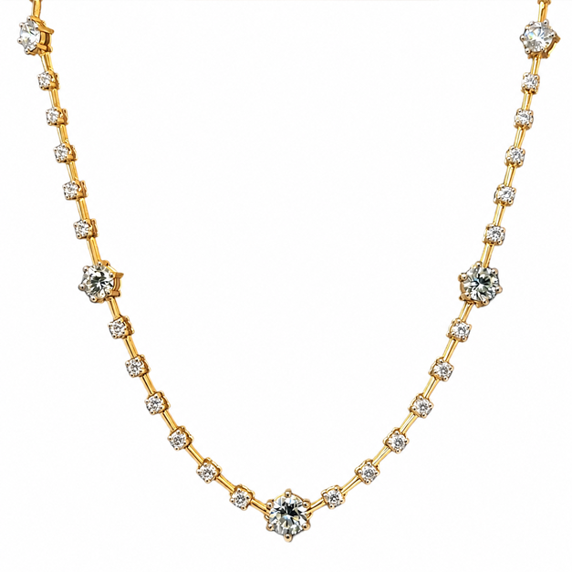 Aria Alternating Eco Diamonds Fancy Tennis Necklace