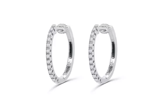 Natural Diamonds Classic Hoop Earrings
