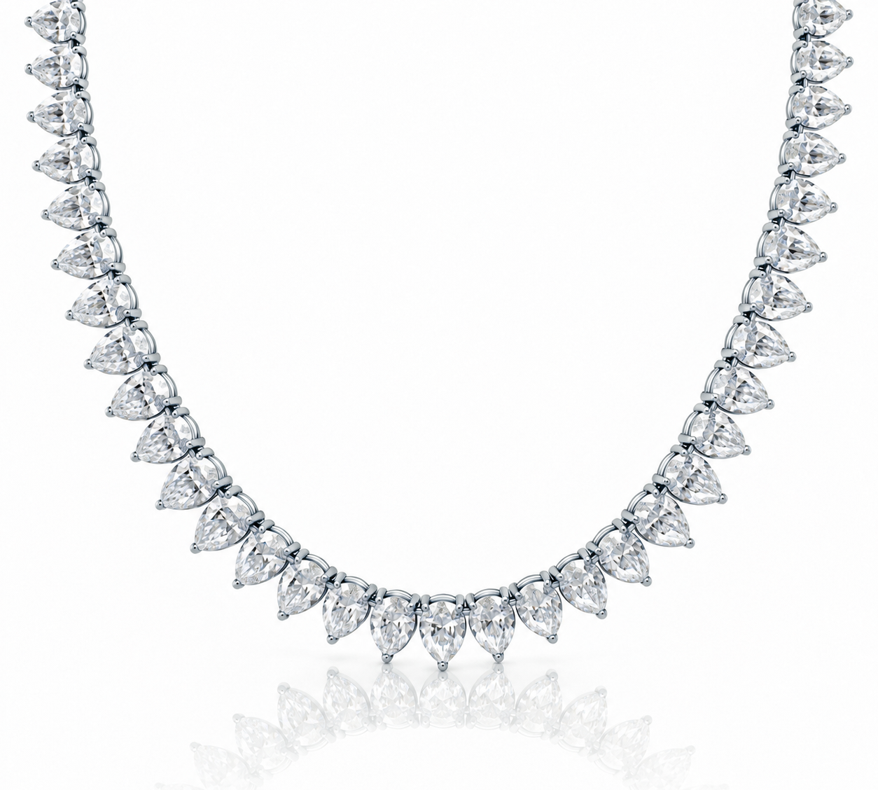 Pear-Shaped Eco Diamond Tennis Necklace